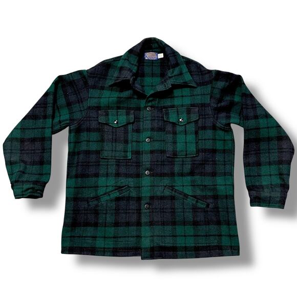 Vintage 60s Pendleton Mackinaw Cruiser Hunting Field Jacket Blackwatch Tartan L - Picture 1 of 9